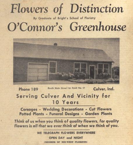 O'Conner Florist advertisement 1950s
